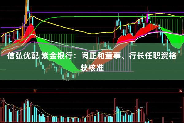 信弘优配 紫金银行：阙正和董事、行长任职资格获核准